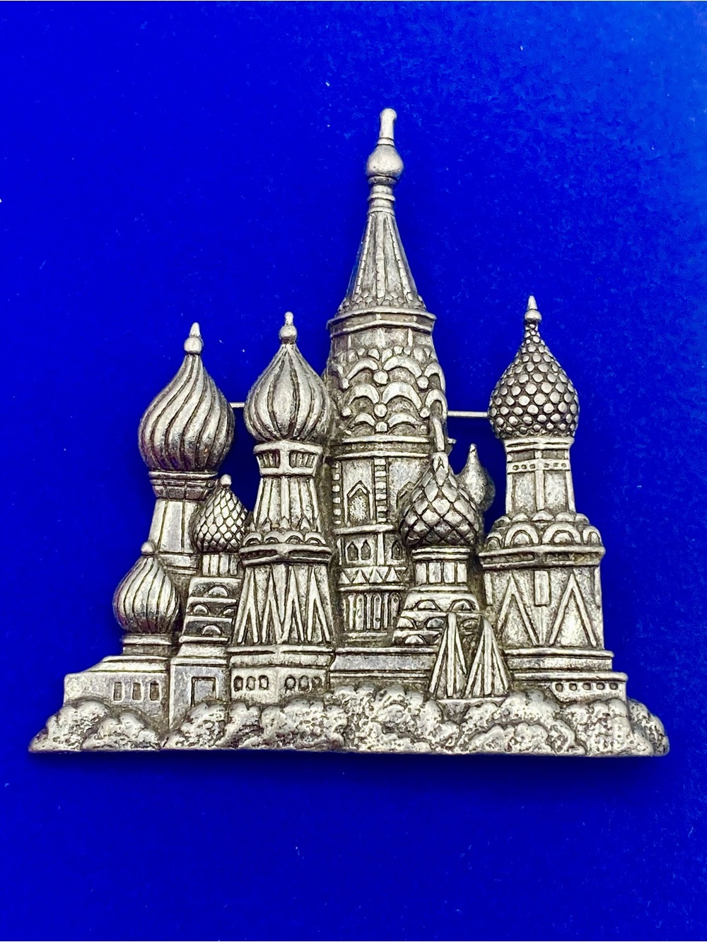 JJ Silver Tone Pewter Russian Saint Basil’s Cathedral Brooch